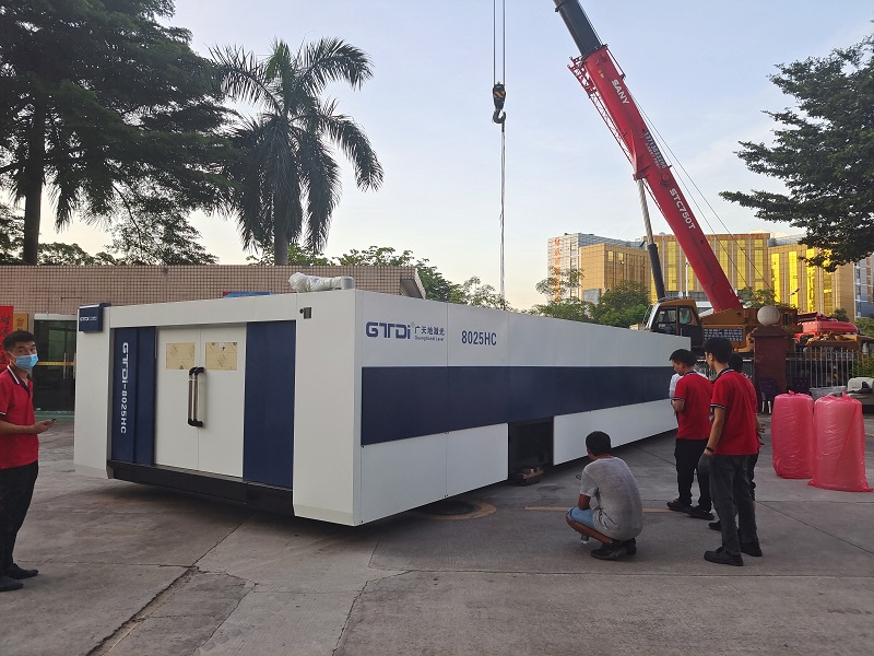 廣天地激光8025HC總線(xiàn)高功率12000W光纖激光切割機交付成功